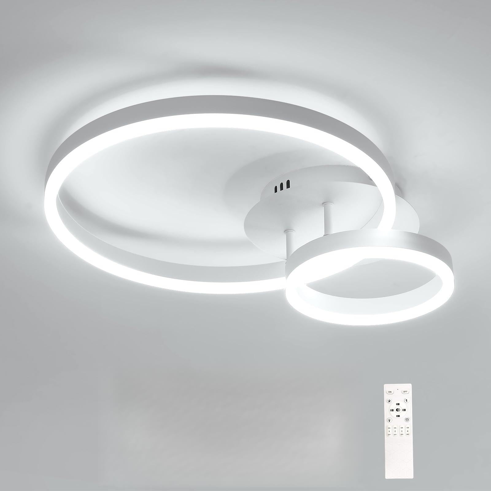 Osairous Plafon LED Techo Regulable, 42W 4725LM Moderno Lampara con Mando a Distancia 3000K-6500K, Redondo Luz de Techo Acrílico para Salón Dormitorio Cocina Pasillo, Ø50cm