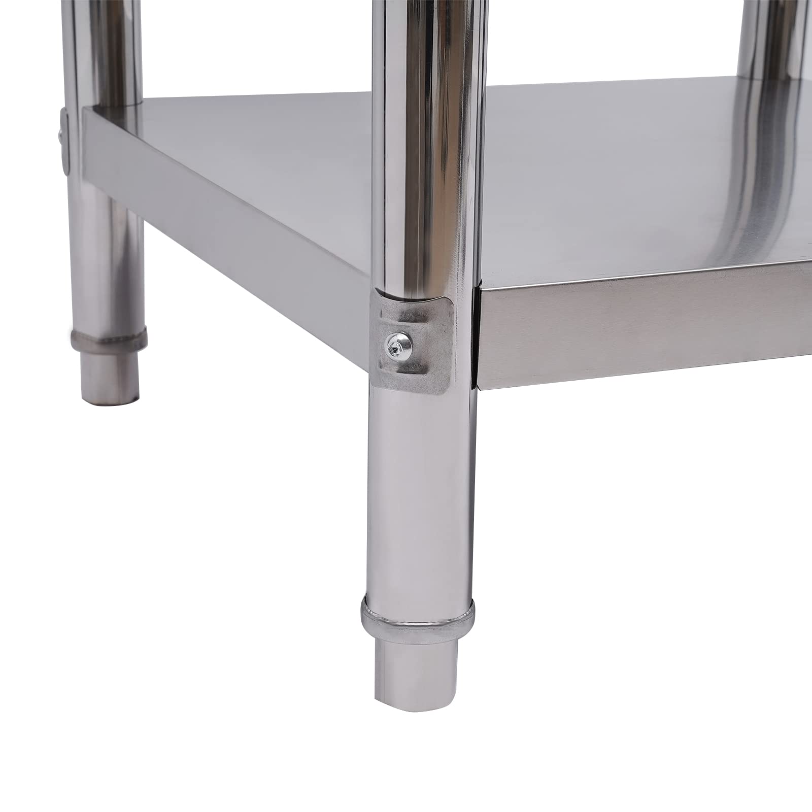 Edelstahl-Arbeitstisch 60x45x80 Cm - Mit 2 Ebenen & 400 Kg Tragkraft Für Küche & Werkstatt