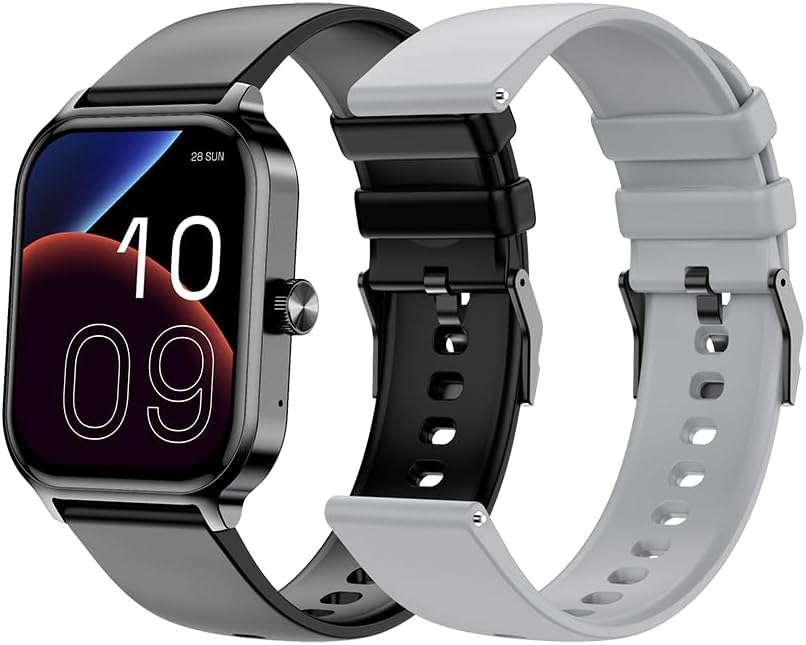 SPC Smartee Duo 3 – Smartwatch Smart Watch AMOLED Screen 1.93 Inches | Bluetooth Calls | Up to 7 Days Battery | 100 Sports, IP68 | Smart You App Control | 2 Black and Grey Straps