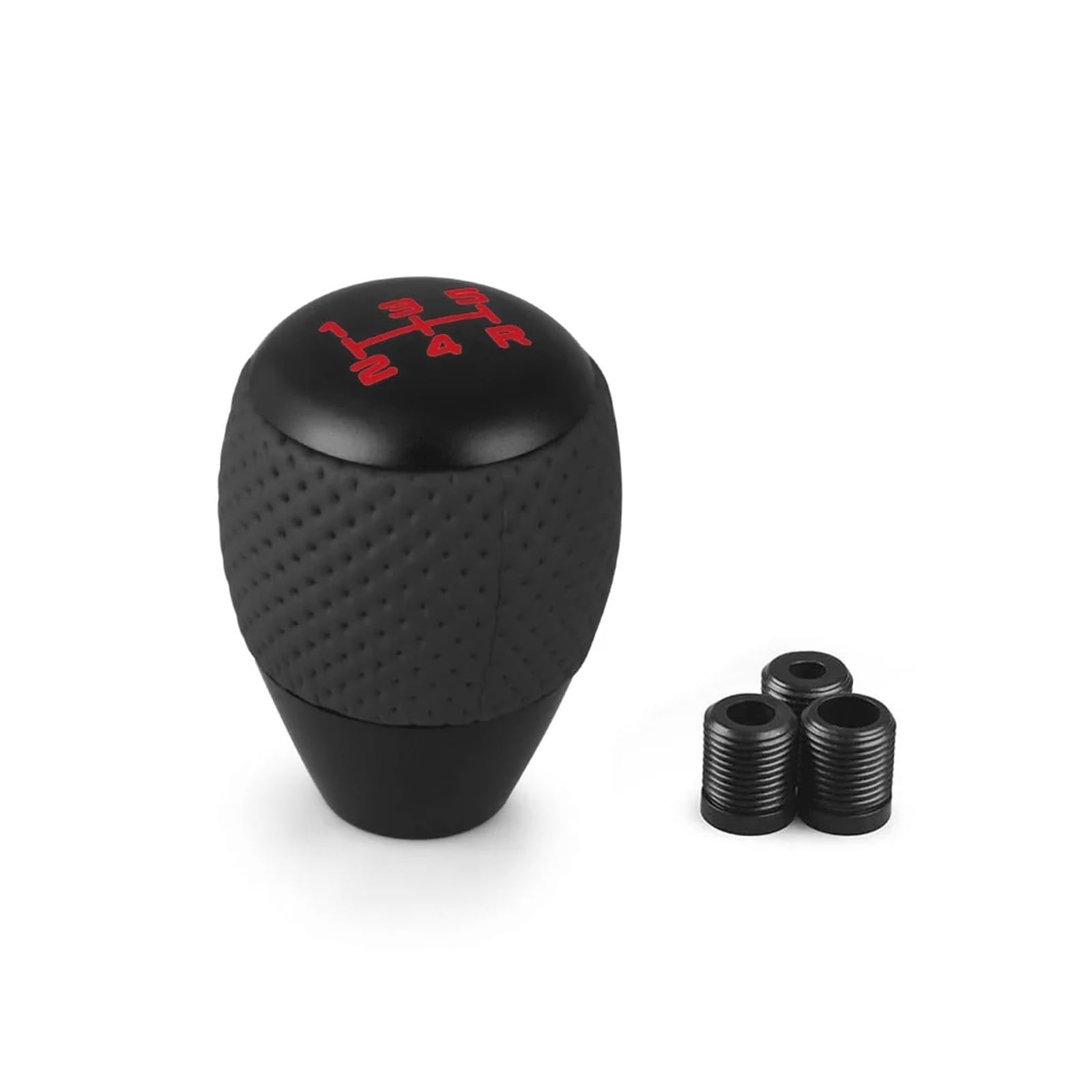 DAJMSUY Universal Leather＆Aluminium Car Gear Shift Knob 5 Speed for M8 M10 M12 Lever Level Head Car Gear Shift(Black)