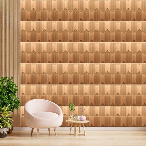 Image of Kayra Decor 3D PVC Wall Panel Artisian Design Gold Color 19.7 inch x 19.7 inch (Pack of 12) - Covers 32.34 Sq. Ft.