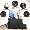 NEWHEY Handtasche Damen 15,6 Zoll Shopper Damen Groß Arbeitstasche Tote mit Clutch PU Leder Aktentasche Damen Laptoptasche Messenger Umhängetasche für Schule Büro Reisen Business #4