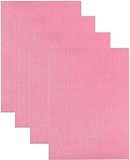 MOHID Fridge Liner Mat Kitchen Salad Drawer Fresh Food Saver Antifouling Refrigerator Drawers Pad Antibacterial Washable Non Slip Mats for Home,Kitchen, Cabinet & (4 Pcs, Transperent Pink)