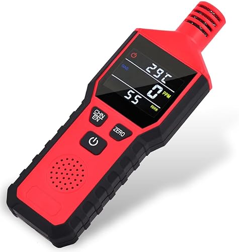 KH Alert Detector de fugas de propano y gas natural, sensor de gas combustible portátil con pantalla LCD a color, detector de fugas de gas 3 en 1