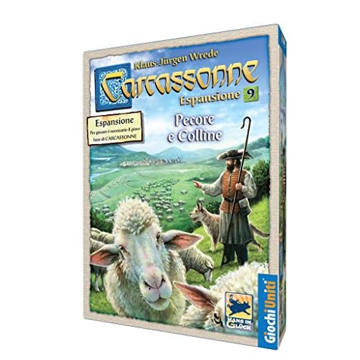 Giochi Uniti - Carcassonne Pecore e Colline, Espansione 9 per Carcassonne, Gioco da tavolo, Edizione italiana, GU235
