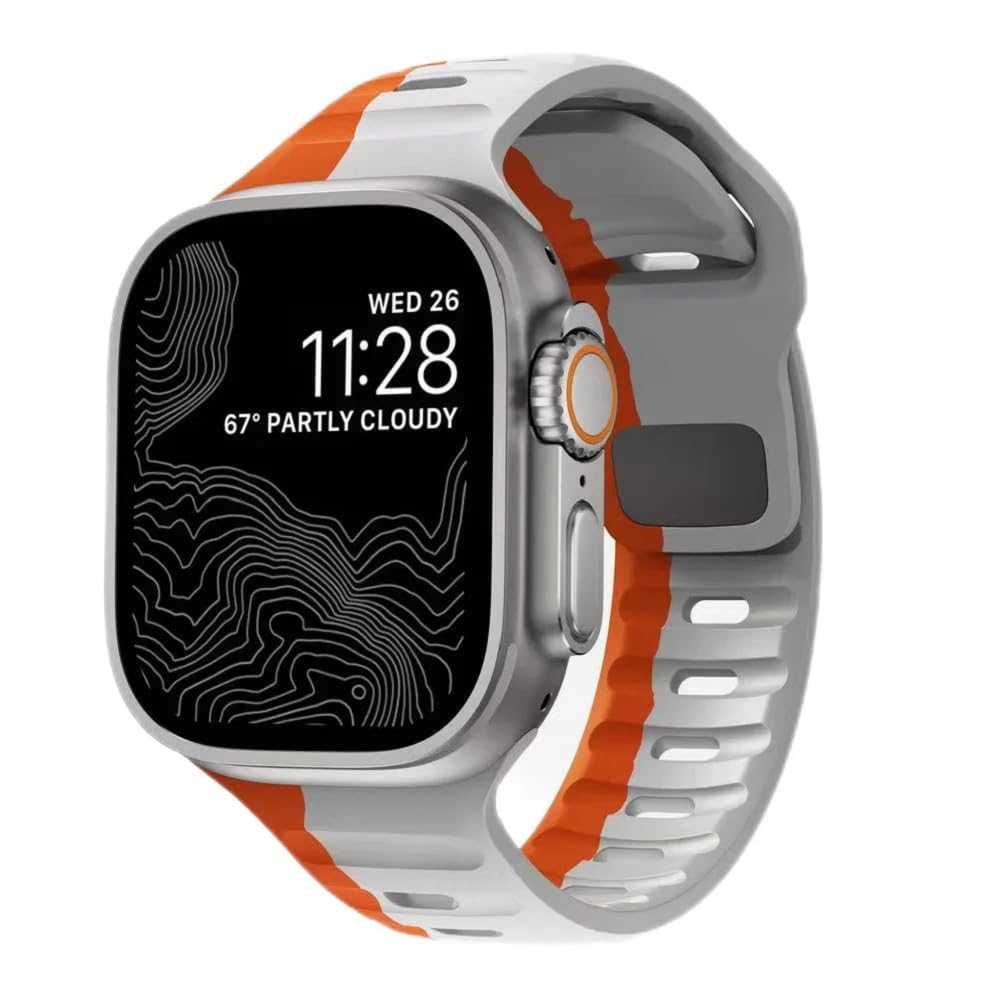 Printme Silicone Sport Band Compatible with Apple Watch 49 mm, 45 mm, 44 mm, 42 mm, Adjustable Strap Compatible for iWatch Series Ultra, SE, SE 2, Series 3,4,5,6,7,8 (Orange) (B0CWS2HY82) Amazon Price History, Amazon Price Tracker