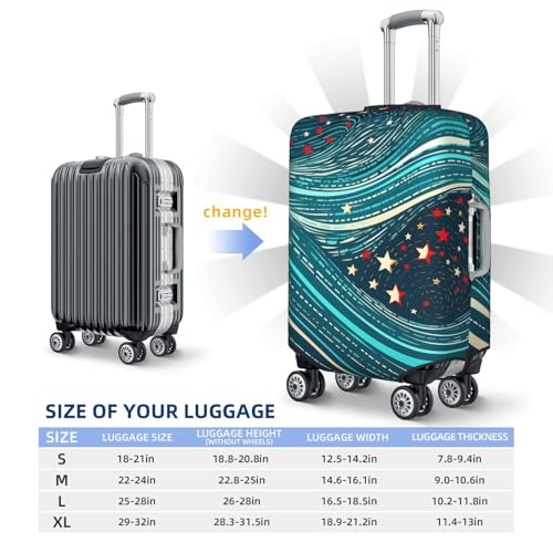 Travel Luggage Cover Waves of stars Suitcase Protector Elastic Washable Stretch Suitcase Protector Anti-Scratch Travel Suitcase Cover Fit 18-32 Inch Luggage2