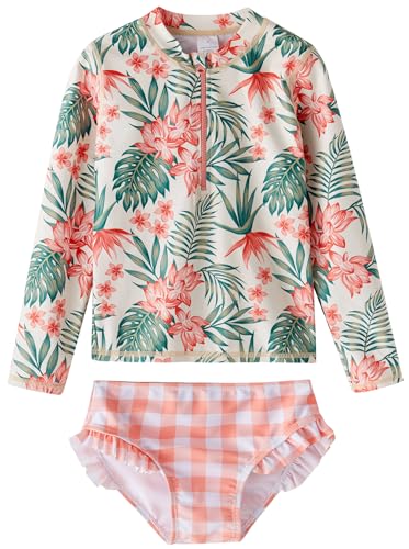 Image of Toddler Girls Swimsuit Rash Guard Sets 2-Piece Bathing Suits UPF 50+ Summer Kids Swimwear 2-7T