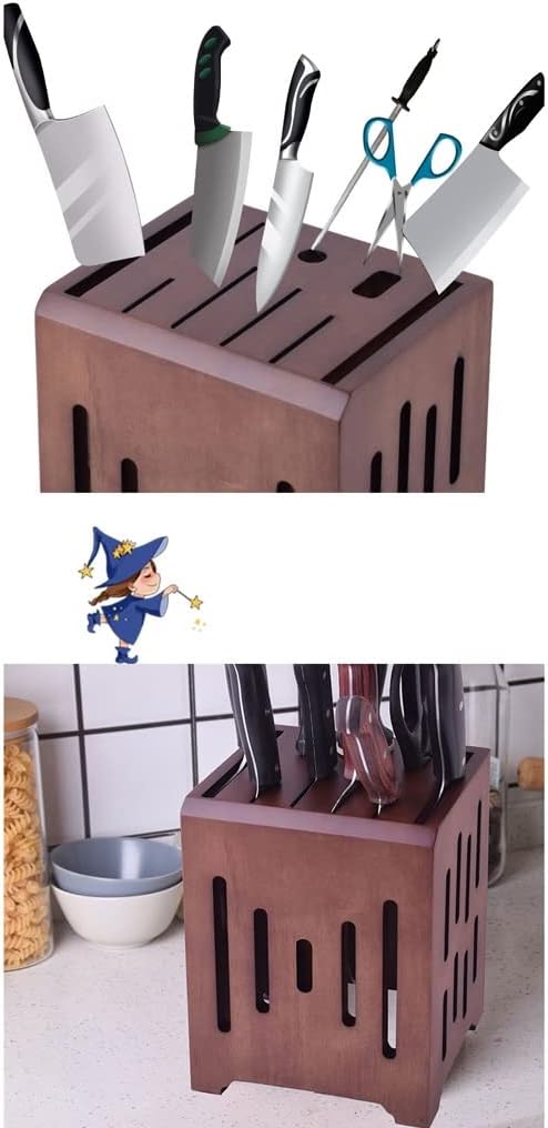 Utensils Holder Kitchen Knife Storage Holder Solid Wood Knife Household Table Rack Kitchen Warehouse Kitchen Utensils Organizer (Material: A