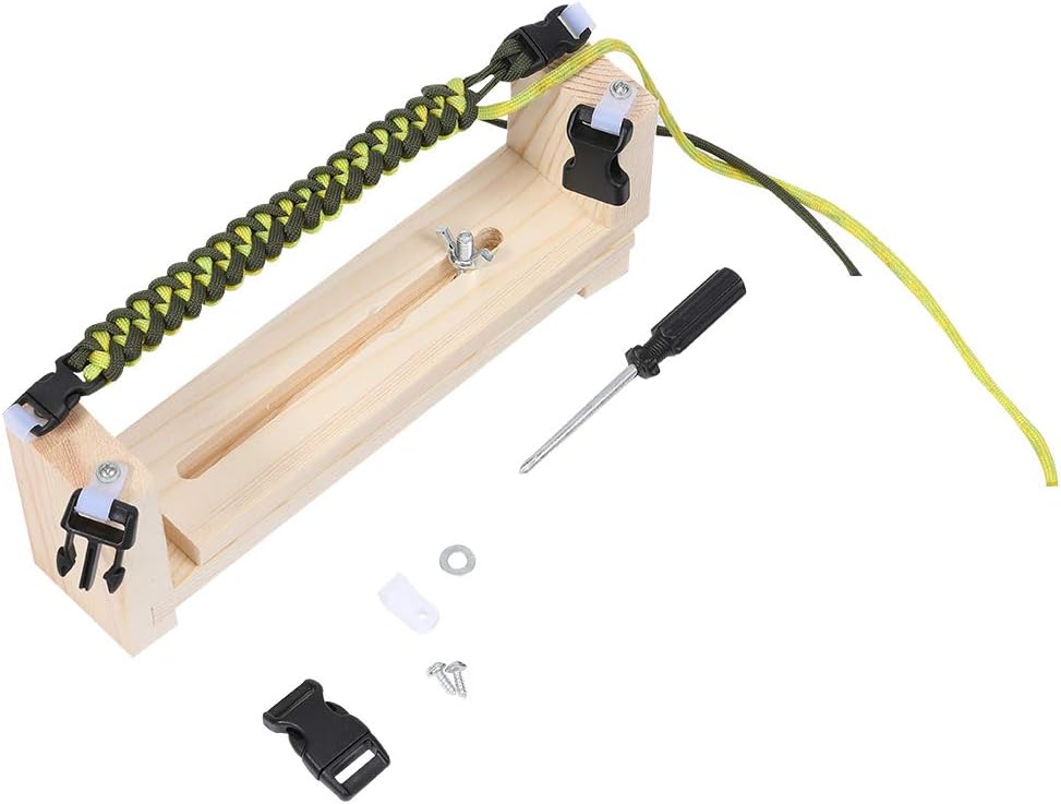 ACKEIVTO Adjustable Length Paracord Jig Bracelet Maker Wooden Frame-Paracord Braiding Weaving Craft Tool Kit, Wristband Maker