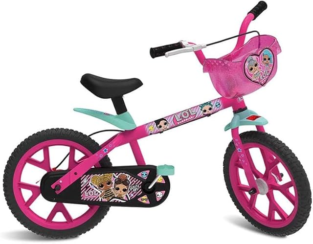Bicicleta Aro 14' LOL, Bandeirante, Rosa