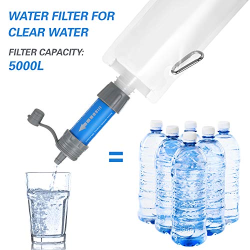 Ajcoflt Conjunto de canudo de filtro de água com bomba de esfera, filtro de água, purificador de águ