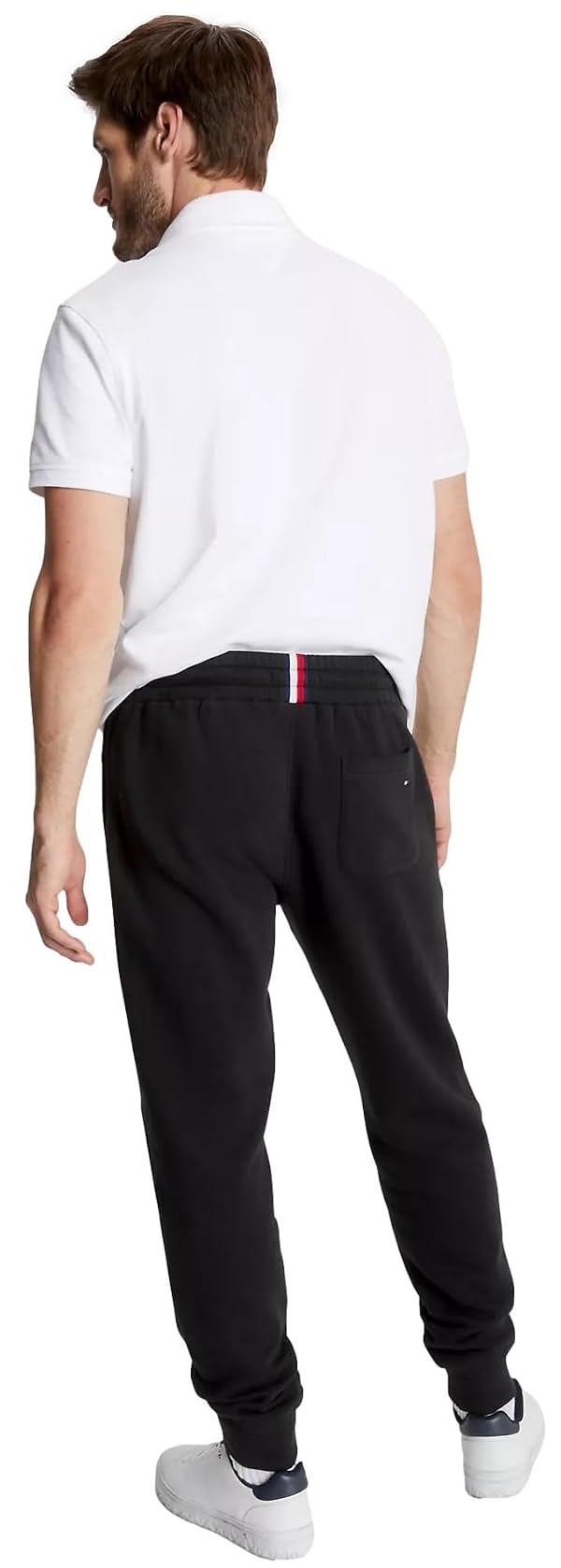 Tommy Hilfiger Men's Essential Fleece Tommy Logo Embroidered Sweatpants, Black, L by Tommy Hilfiger - Used condition - Image 2