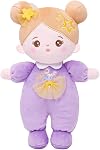 OUOZZZ Soft Baby Doll for Toddler Girls 10", Tulip Pink Dress | Soft Skin-friendly, Graspable & Lightweight, Cuddly Bedtime Toy, For 1 Year Old Girls, Machine Washable