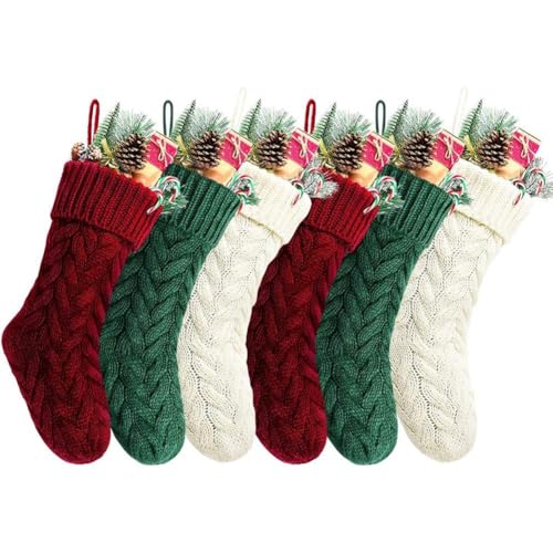 Jnchdghwa - Jnchdghwa Grand Sac Cadeau Décoratif en Tricot de 46 cm pour Chaussettes de Noël à Sublimation