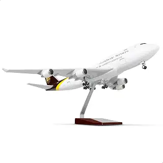 QIYUMOKE for UPS 1/160 747 大型スケール飛行機模型 スタンド付き ボーイング747-400用 組み立て済み航空機模型キット 大人用 (長さ17インチ) 航空愛好家向け 貨物機ギフトまたは飛行機コレクション