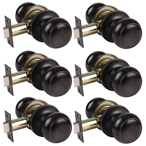 Black Friday - 60% OFF Gobrico Mordern Ball Passage Hall/Closet Door Knob Handle Lockset Oil Rubbed Bronze 6Pack
