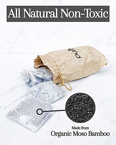 Purifyou PCF-10 100% Natural Bamboo Charcoal Air Purifying Bag - Set Of 12 Carbon Filters, Deodorizer Bags, Odor Absorber For Diaper Pail thumb #2