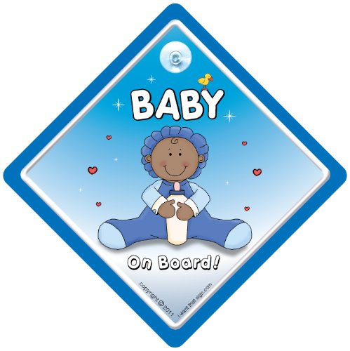 „Baby On Board“ Autoaufkleber – Saugnapf-Schild Für Die Autoscheibe | 14x14 Cm, Laminiert