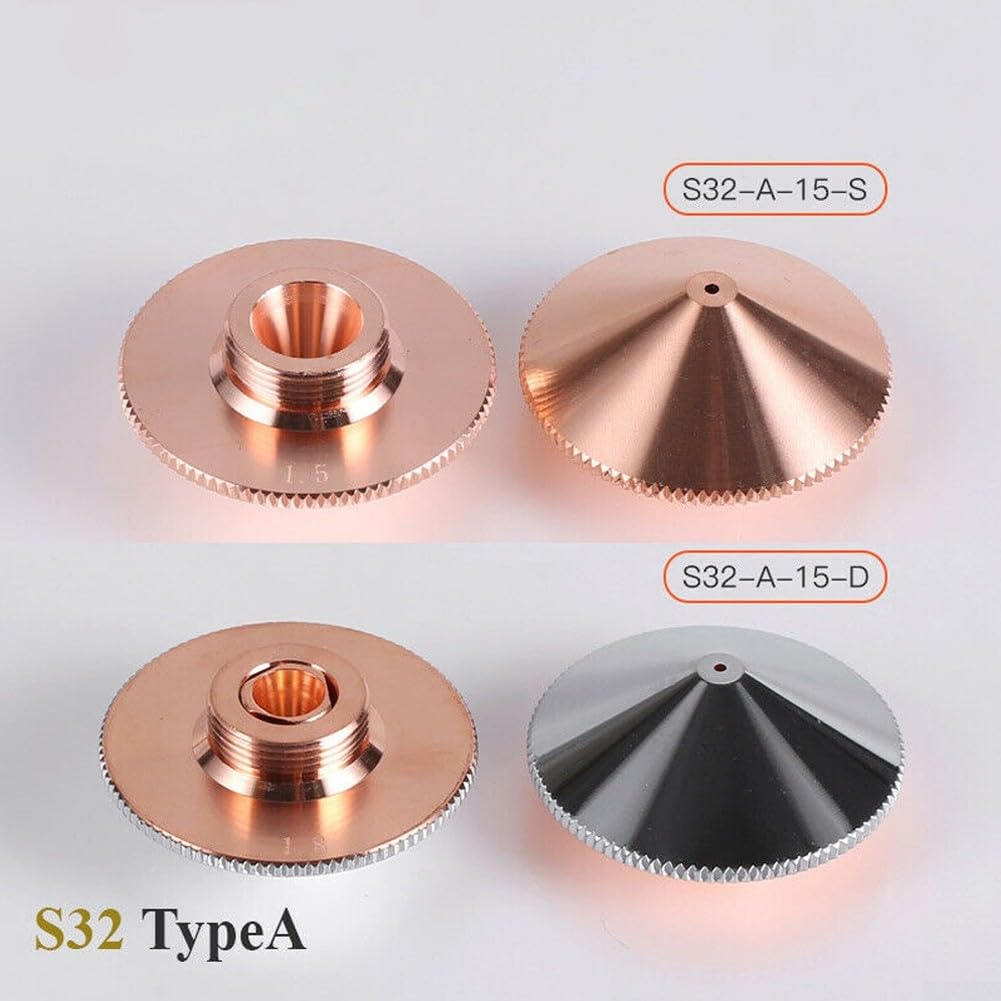 Schneiddüse mit 32 mm Durchmesser für Raytools Ausrüstung, effizientes Design mit T2-Kupfermaterial unter hohem Druck (S32-A-15-D 0,8 mm)