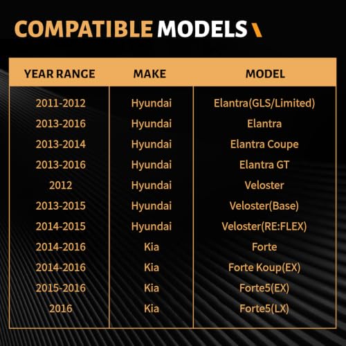 Image of Ceramic Front and Rear Brake Pads Set Compatible with Hyundai Elantra /Elantra Coupe /Elantra GT /Veloster;For 2014-2016 Kia Forte /Forte Koup(EX);2015-2016 Kia Forte5(EX);2016 Kia Forte5(LX)(D1543+D1544)