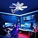 Flarouch 4 in 1 Socket Fan Light with Remote, 18.5 inch Small Ceiling Fans with Dimmable Led Light, Bluetooth Speaker, 3 Colors, 3 RGB Mode, 3 Fan Speeds, Screw in E26 Base for Bedroom Kitchen -White