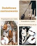 Pecute Smycz dla psa bez użycia rąk, smycz dla psa, spacery, trening, wędrówki, regulowany pas biodrowy i torba na wodę do biegania, joggingu, czarna