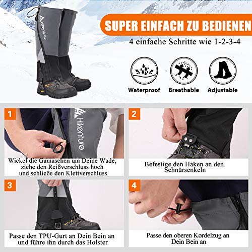 Hikenture-Gaiters-for-Hiking-Waterproof-Leg-Gaiters-with-Upgraded-Zipper-Design-Lightweight-Shoe-Gaiters-for-Men-Women-Dirt-Proof-Ripstop-Hiking-Gaiters-Breathable-Boot-Gators-for-Hunting