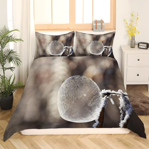 Housse de Couette 220x240 Flocon De Neige Microfibre | Ensemble Literie 3 Pièces Lit Double - 3