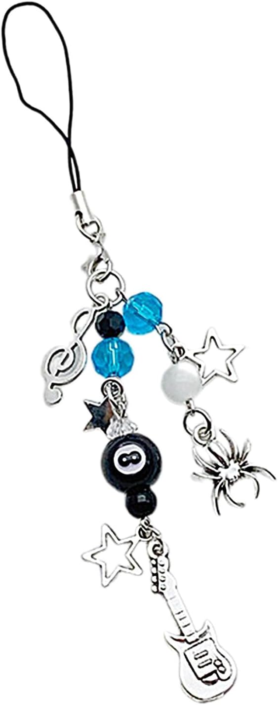 Bass Guitar Star Charm Pendant, Alloy Bag Purse Clip, Music Festival Accessory for Women