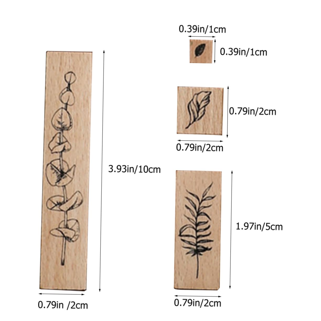 DOITOOL 4 Juegos Juego de focas de plantas mini sellos suministros de diario almohadillas para decoración sello de madera retro álbum de recortes herramienta de bricolaje