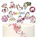 24 Stk Schulanfang Tortendeko Einhorn Schulkind Cupcake Topper mit Niedlichem Einhorn Muster Tortenstecker Kuchendekoration für Einschulung Mädchen 1. Schultag Schuleinfühung usw.