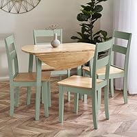 Julian Bowen Linwood Set of 2 Sage Green and Natural Dining Chairs