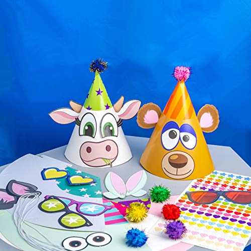 image for Crafty Critters Party Supplies Birthday Hats for Kids DIY Party Hat I 