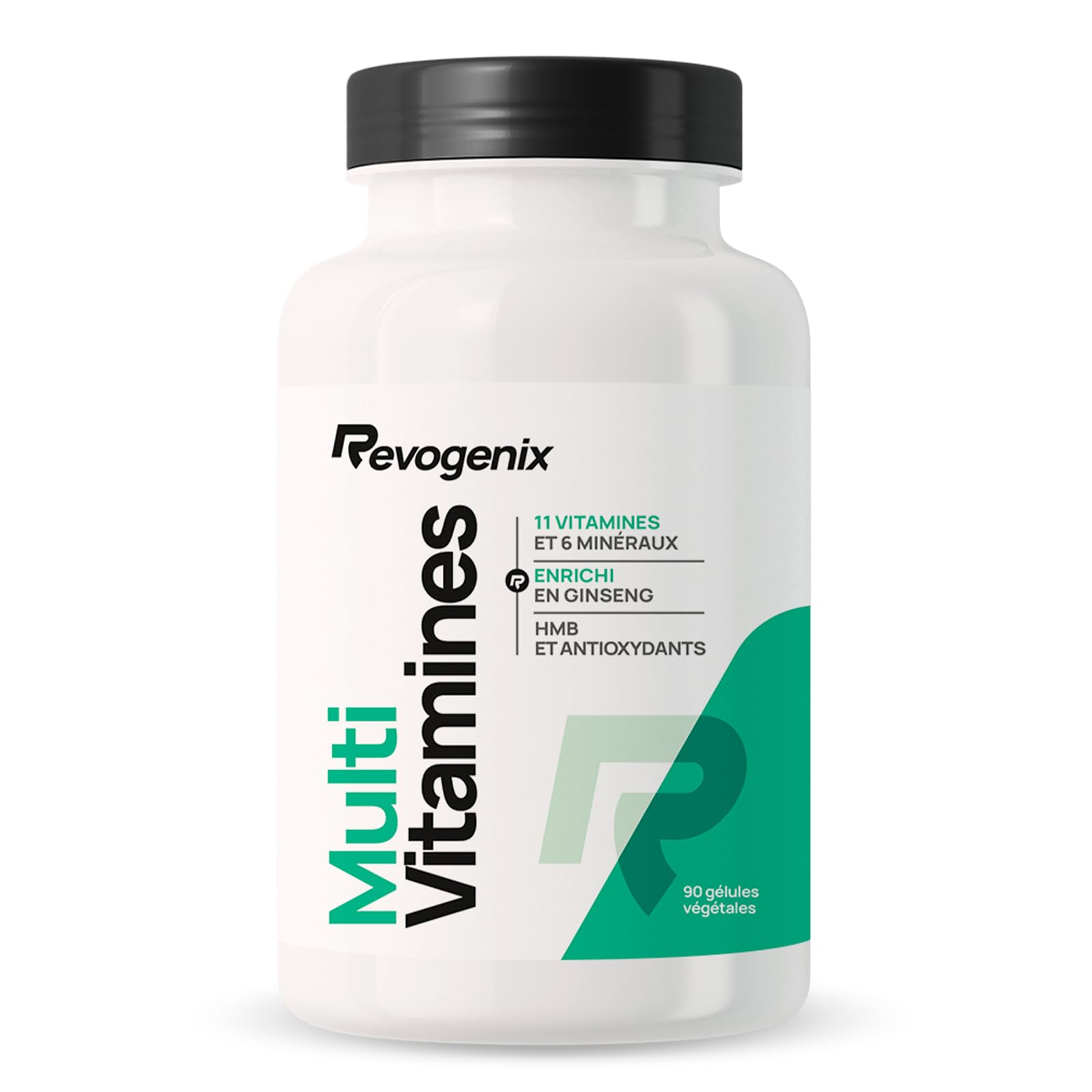 Multivitamines et Minéraux | 21 Nutriments dont Vitamines B12, C, D3, E, Zinc, Chrome | Enrichi en Ginseng, HMB et L-Tyrosine | Immunité, Énergie et Musculation | 90 Gélules Vegan | Revogenix