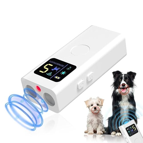 ABRKDOG Anti Barking Device for Dogs, Ultrasonic Dog Bark Deterrent Devices with 3 Modes & LED Light, Multi-Functional Dog Trainer Effective Control Range Up to 30 Ft, Safe for All Dogs