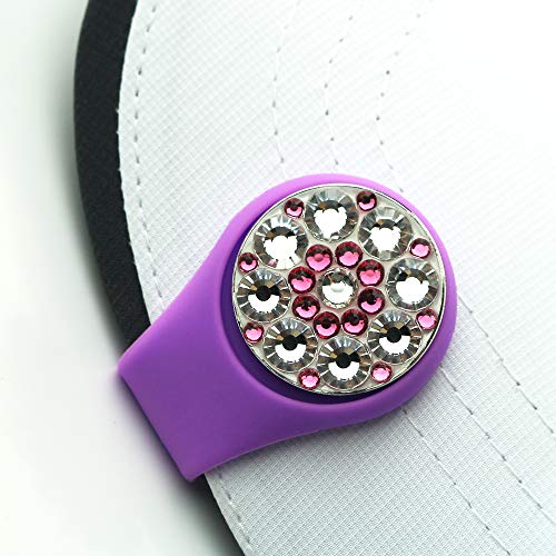 Marcador de bola de golfe de cristal Myartte com clipe de bola de silicone, ótimo presente de golfe