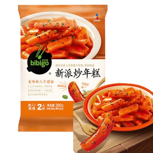 Bailisnacky Stir-Fried Rice Cake 390G Ready-To-Cook Rice Cakes + Sauce Included | Medium Spicy Sweet Spicy & Cheesy | Cheese Tteokbokki | Instant Cook
