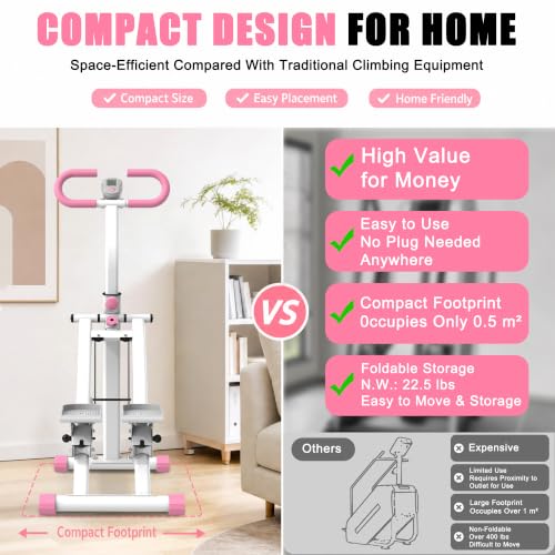 Image of Stair Stepper for Home-Upgrade Vertical Climber Workout Machine for Full-Body Exercise Climber Fitness Equipment with Stable Frame Adjustable Handlebar
