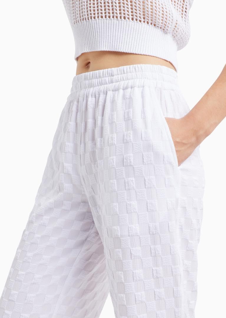 Armani Exchange Women's Poly Spandex Jacquard Check Pants - Image 3