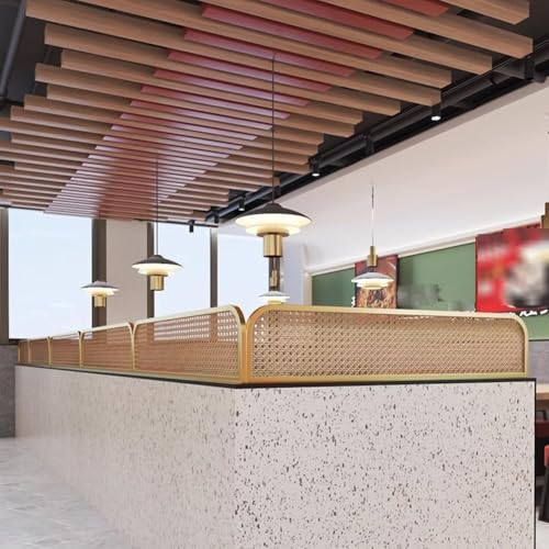 Cloison décorative dorée en rotin tressé panneau d'intimité de table