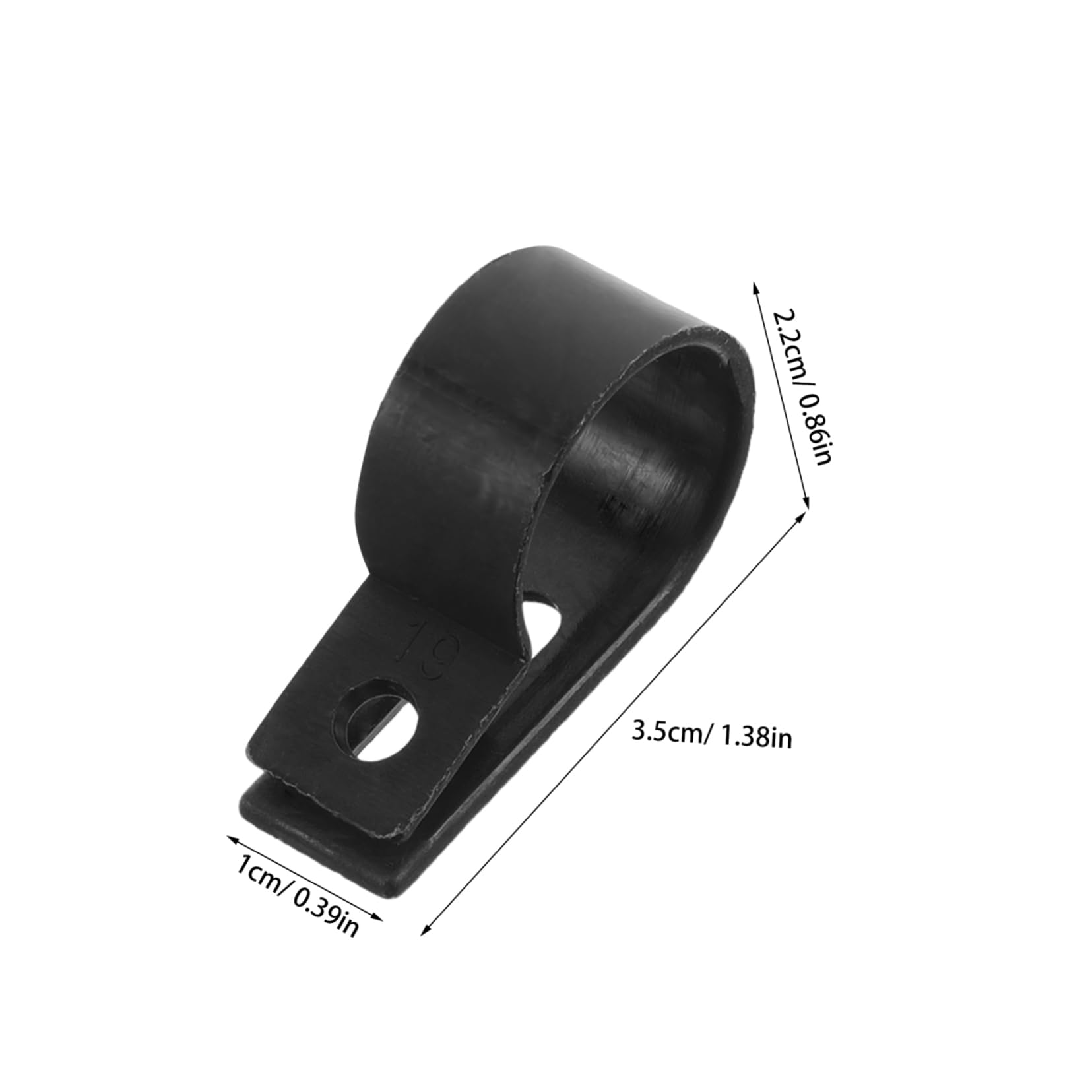 WOONEKY Abrazaderas de Cable Tipo R de Plástico Negro, 500 Piezas, para Fijar y Organizar Cables en Sistemas de Audio y Computadoras