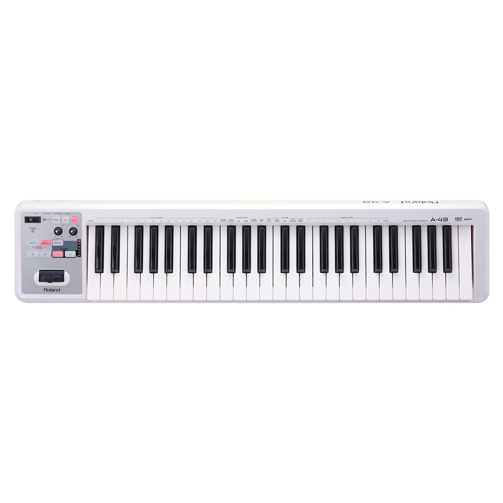 Roland Tastiera MIDI A49 bianco + cavo Keepdrum MIDI 2 m