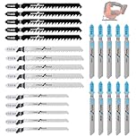 T Shank Jigsaw Blades Compatible with Black and Decker,25PCS Multi-Purpose HCS Jigsaw Blades Set Compatible with Black and Decker (T101AO, T144D, T118B, T118A, and T101B,Each 25pcs)