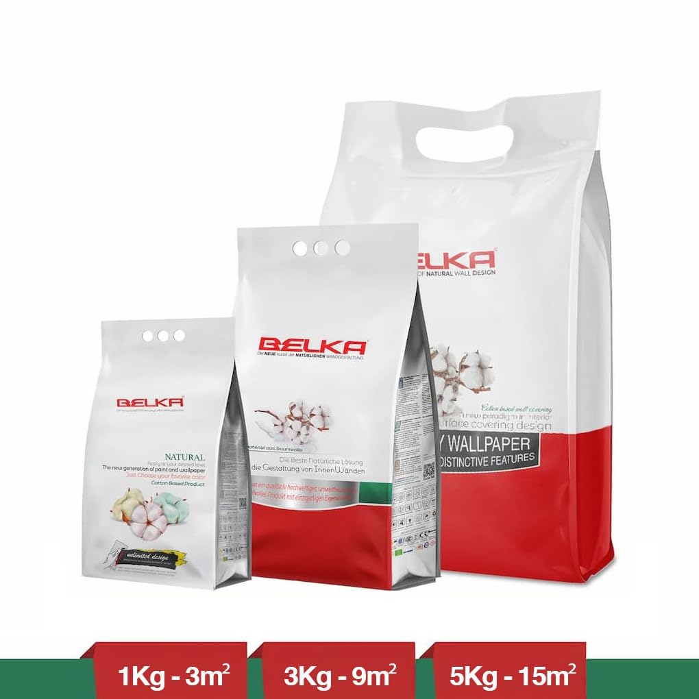Belka B1 Creme Tapete - Reine Baumwolle - selbstklebend - Wärme- & schalldämmend - Langlebig - Modern & stilvoll, DIY Öko & Natürlich | ca. 9 qm (m²)