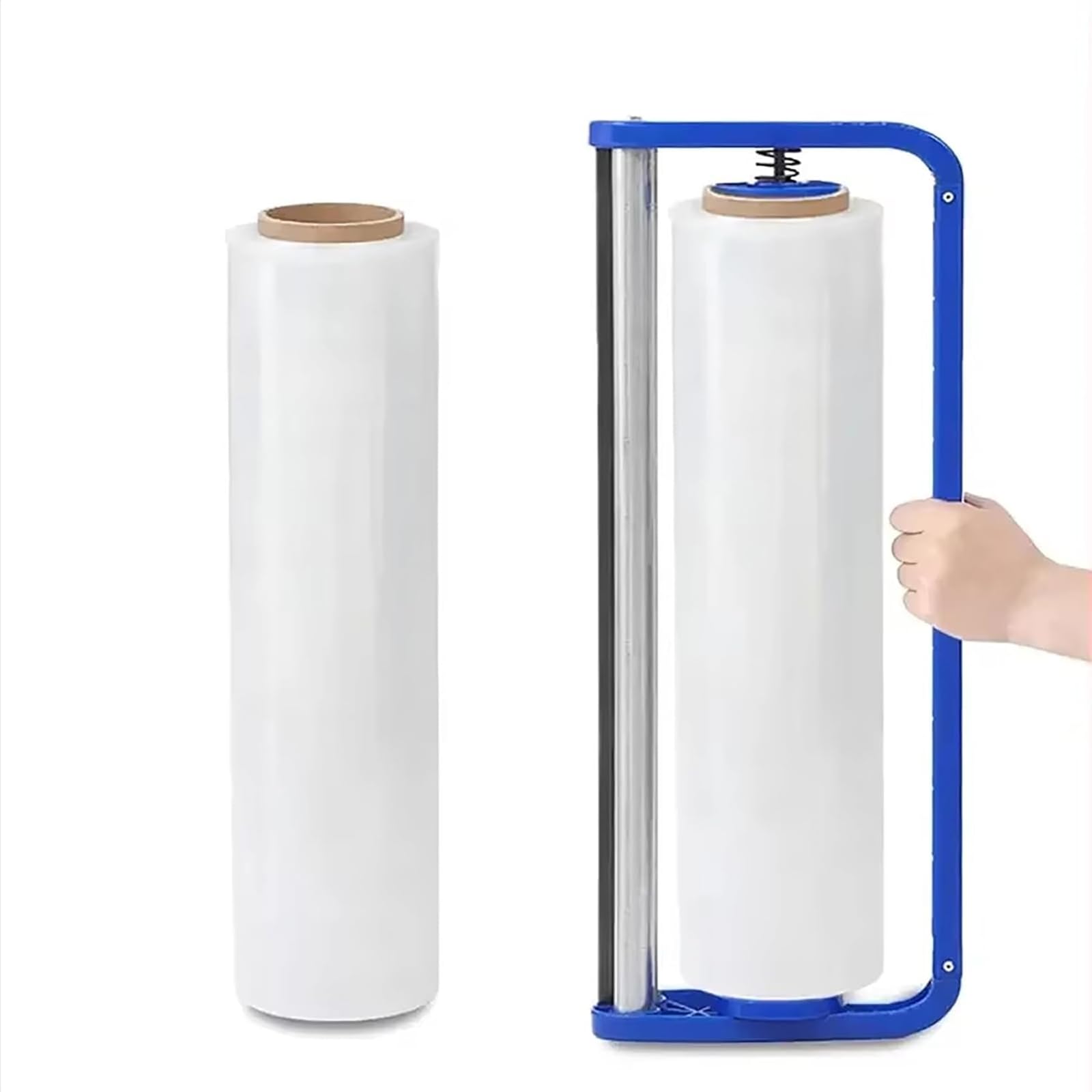 Machine d'emballage étirable portable pour film de 50 cm, distributeur manuel et coupe-film, idéale pour les meubles, les emballages alimentaires et les boissons, les travaux manuels – Flexible et