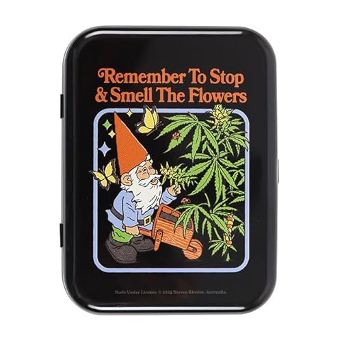 Something Different Wholesale Smell the Flowers Stash Tin | Steven Rhodes Retro Storage Box | Quirky Herb Holder