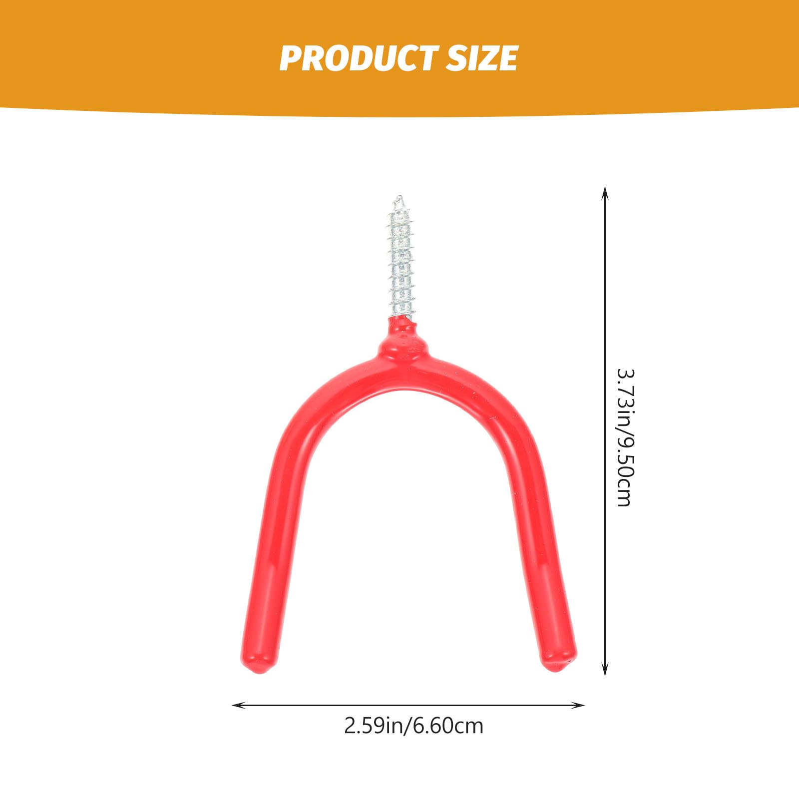 Ganchos Multiusos de Acero en Forma, 16 Unidades Rojos Tornillo para Herramientas de Jardinería, Perchas de Alta Resistencia para Garaje y Organización del Hogar