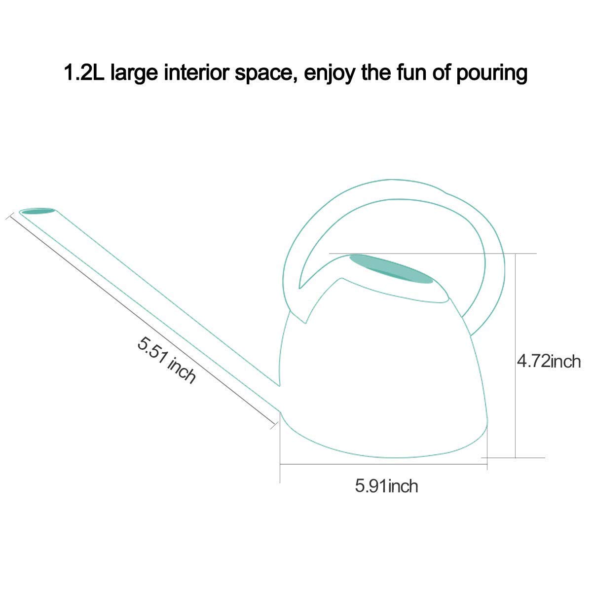 Layboo PP Plastic Watering Can Indoor Long Spout 1.2L Spriking Can (Blue)