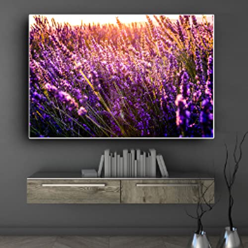 Affiches violet lavande fleur moderne paysage pour habiller un grand mur vide de salon